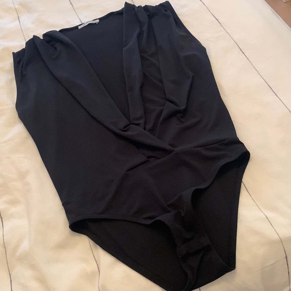 Black tuxedo style bodysuit